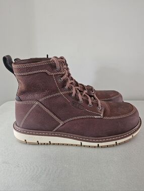 NWOB KEEN San Jose Mens Alloy Toe Brown Leather Utility Boots